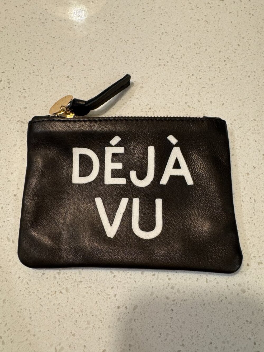 CLARE V Black Deja Vu Coin clutch